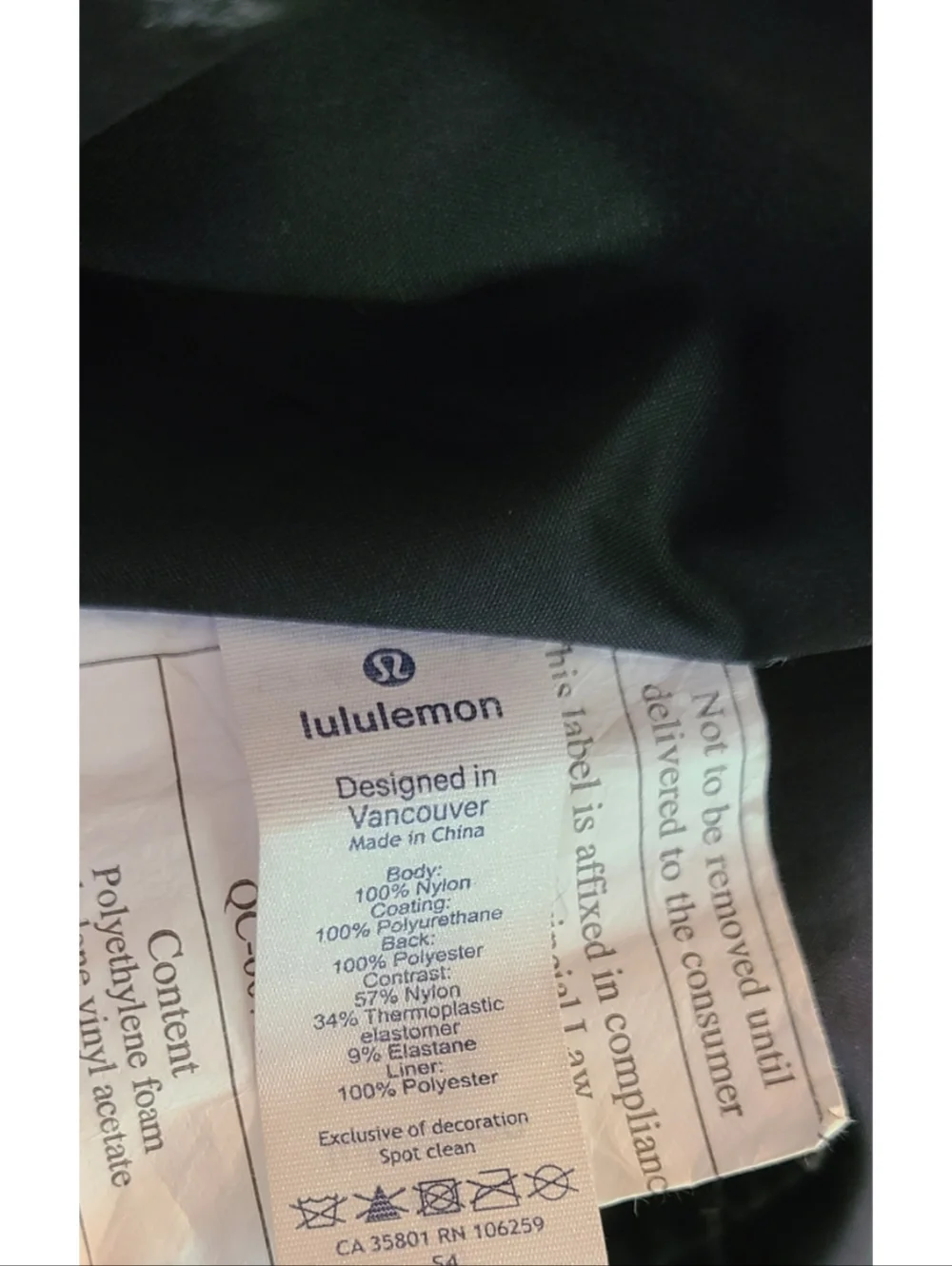Lululemon Athletica All Set Hobo Bag Tote Black Travel Workout Minimalist Large